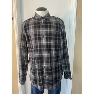 7 For All Mankind Button Up Shirt Mens Medium Plaid Long‎ Sleeve Casual